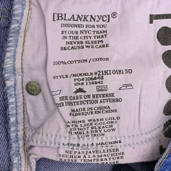 NEW BLANKNYC Skirt Size 27 Women's Denim High Rise Cutoff Blue Mini MSRP $88 - Picture 7 of 7